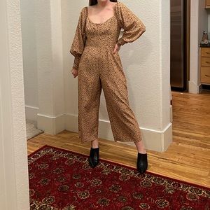ASOS petite jumpsuit sandy cheetah print.